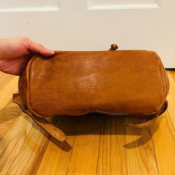 Vintage American Darling Backpack Hand Tooled Saddle Blanket Genuine Leather - Picture 10 of 16